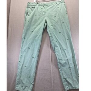 Vintage Tommy Hilfiger Green Chino‎ Pants Elephant Prints Women Size 12